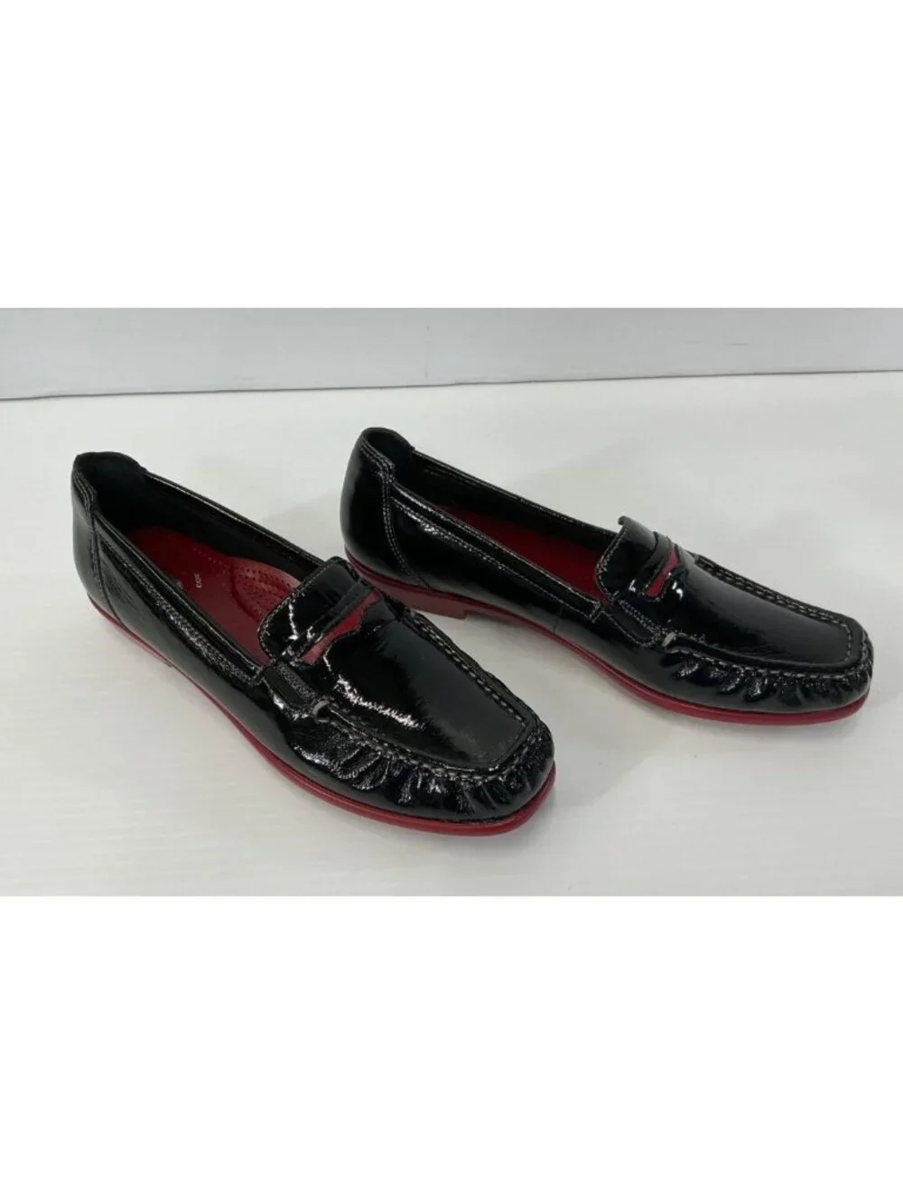 SAS Penny J Womens Size 10 N Shoes Black Rouge Patent Leather Slip-On Loafers